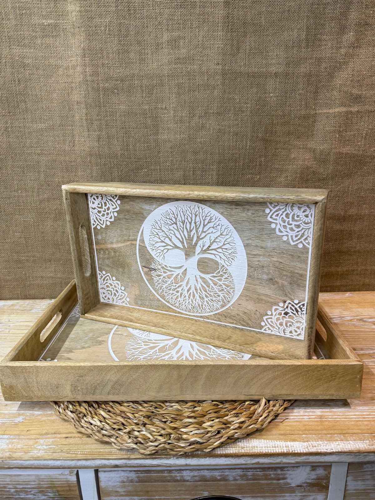 Bandeja de mango con árbol - Imagen 1