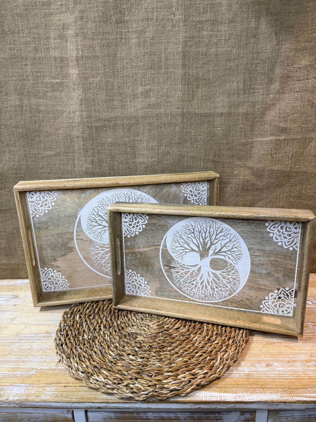 Bandeja de mango con árbol - Imagen 3