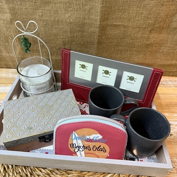 Bandeja en tonos rojos y grises - Imagen 2