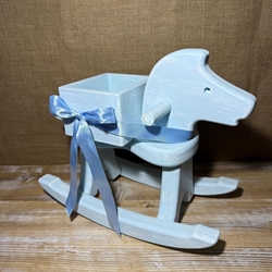 Caballo de madera en tonos azules - Imagen 2