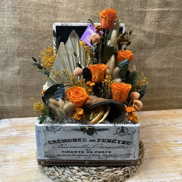 Caja dibujada en tonos naranjas - Imagen 2