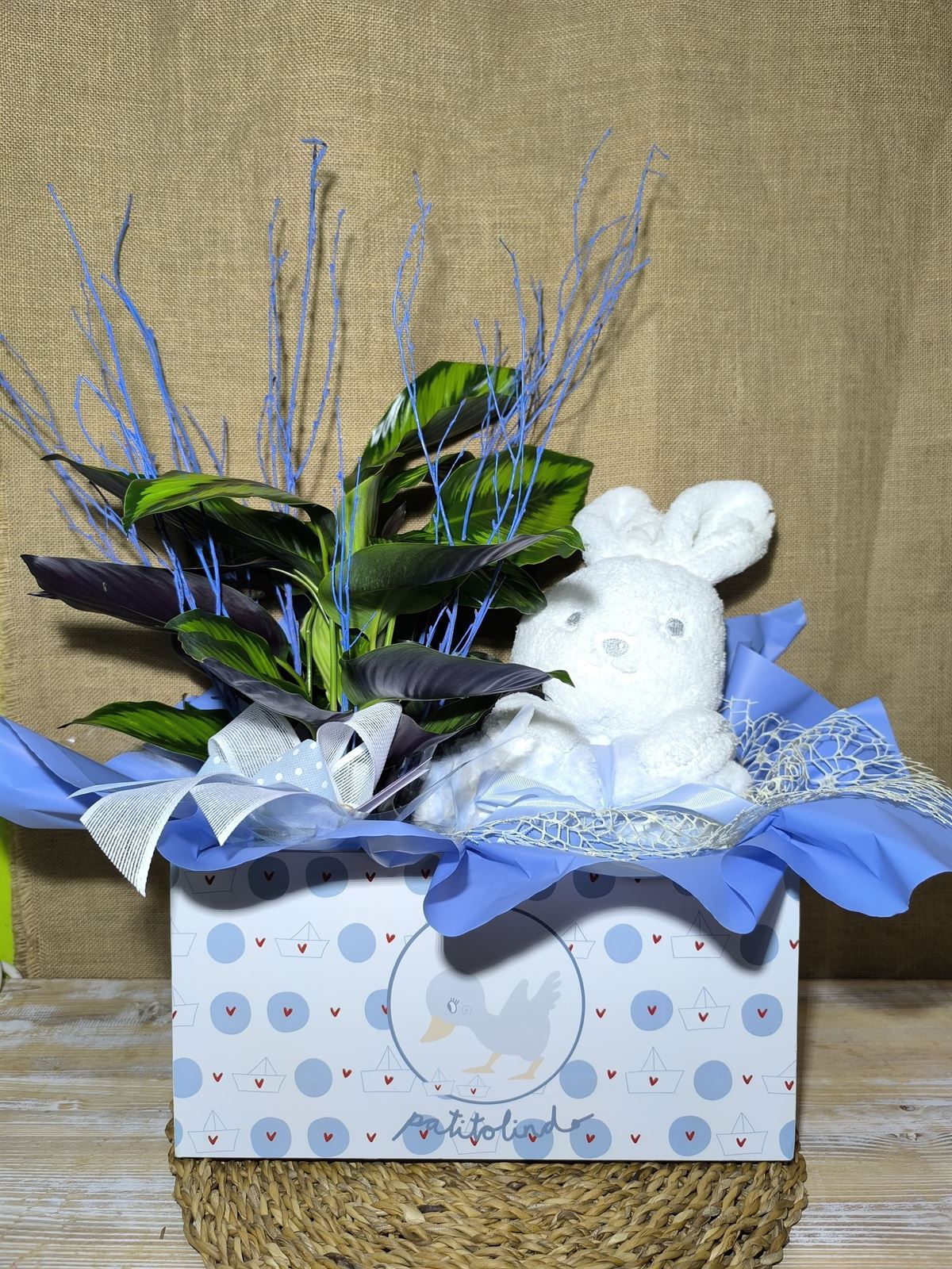 Caja madera en tonos azules - Imagen 1