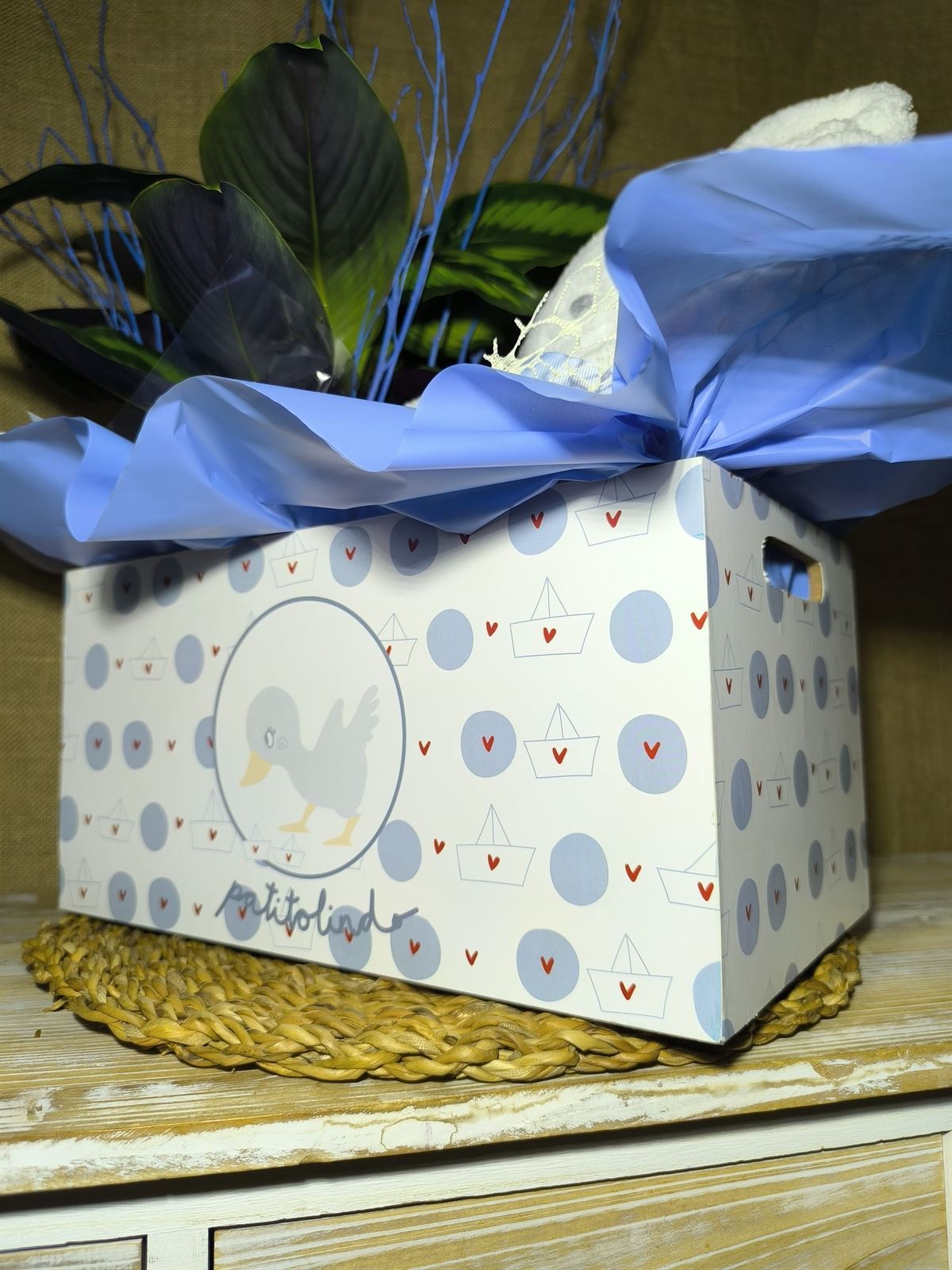 Caja madera en tonos azules - Imagen 4