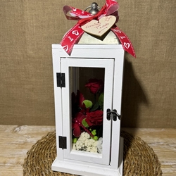 Candelabro blanco en tonos rojos (A) - Imagen 1