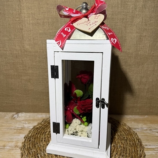 Candelabro blanco en tonos rojos (A) - Imagen 1