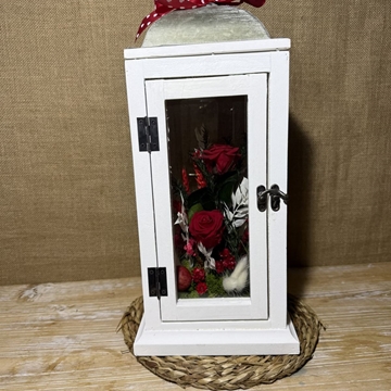 Candelabro blanco en tonos rojos - Imagen 2