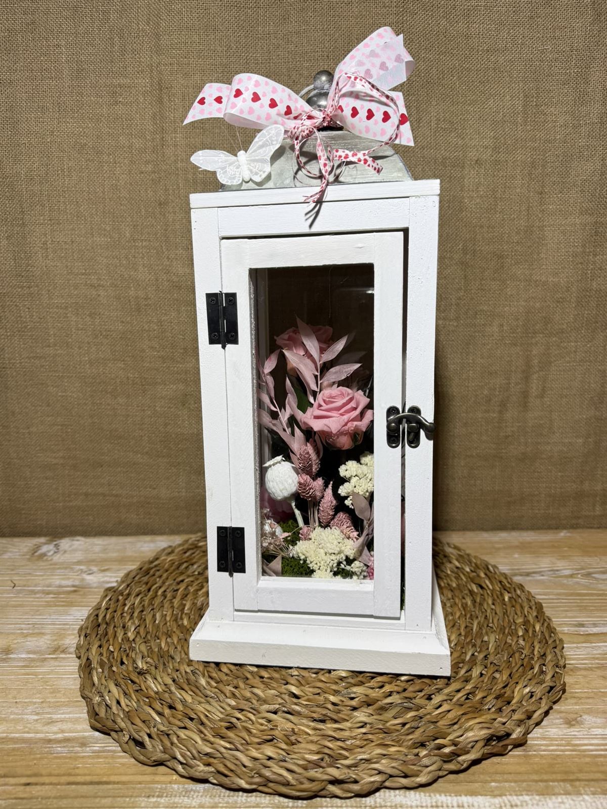 Candelabro blanco en tonos rosas - Imagen 3