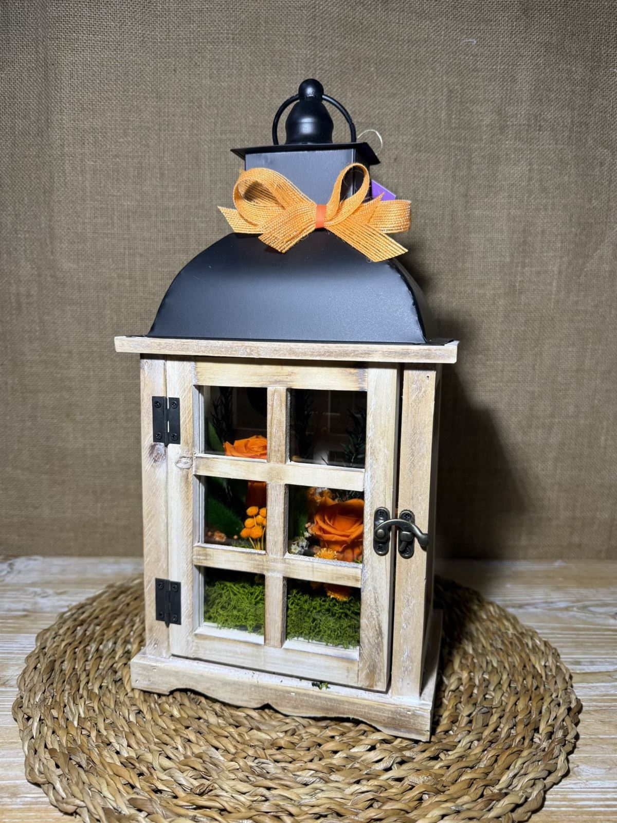 Candelabro marrón en tonos naranjas - Imagen 2