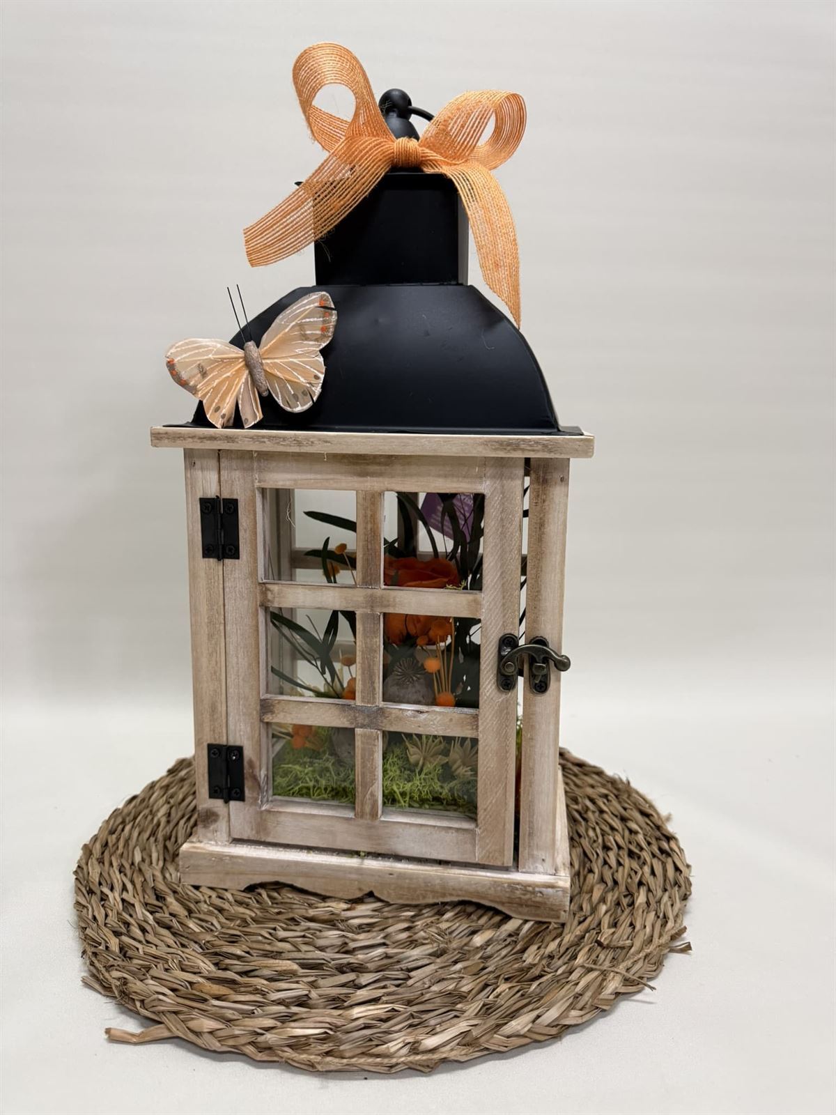 Candelabro marrón en tonos naranjas - Imagen 1