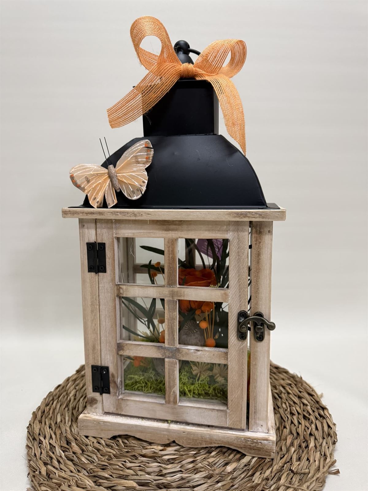 Candelabro marrón en tonos naranjas - Imagen 2