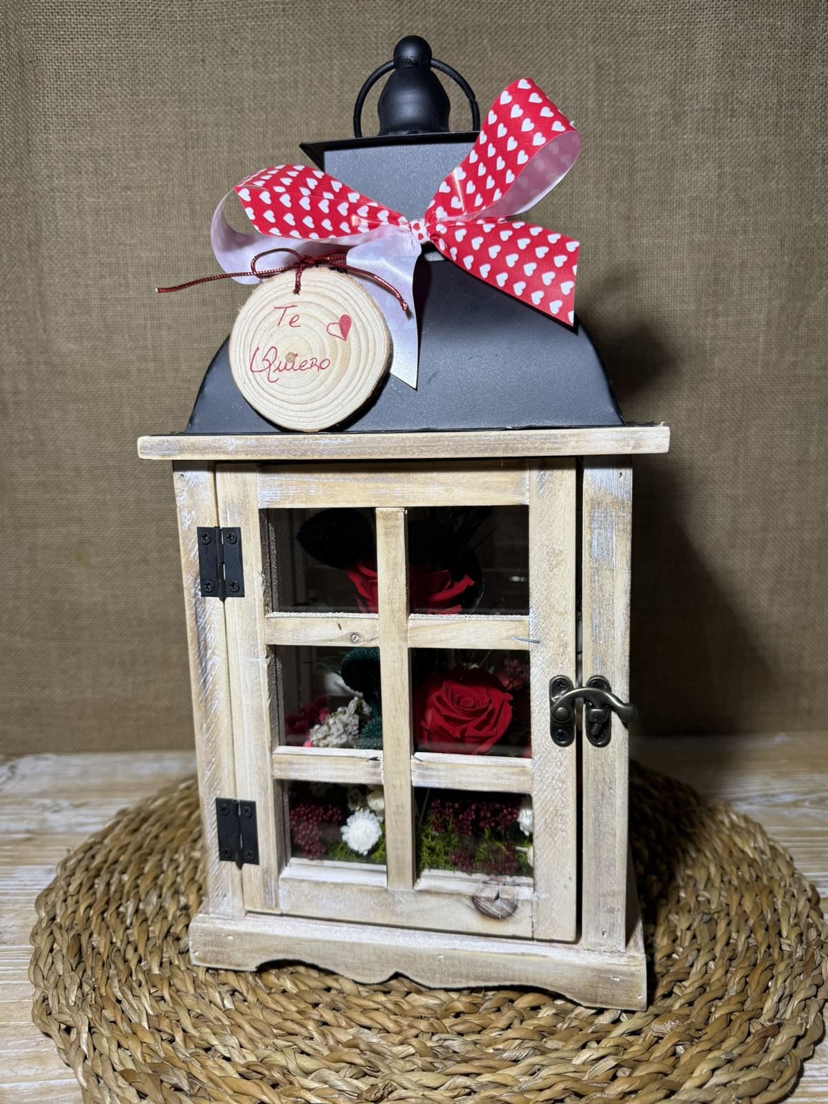 Candelabro marrón en tonos rojos - Imagen 1