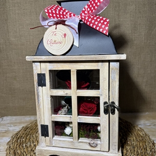 Candelabro marrón en tonos rojos - Imagen 1