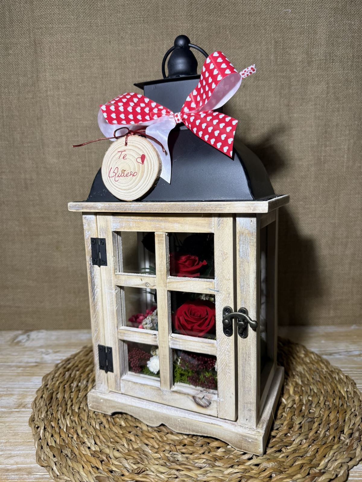 Candelabro marrón en tonos rojos - Imagen 2