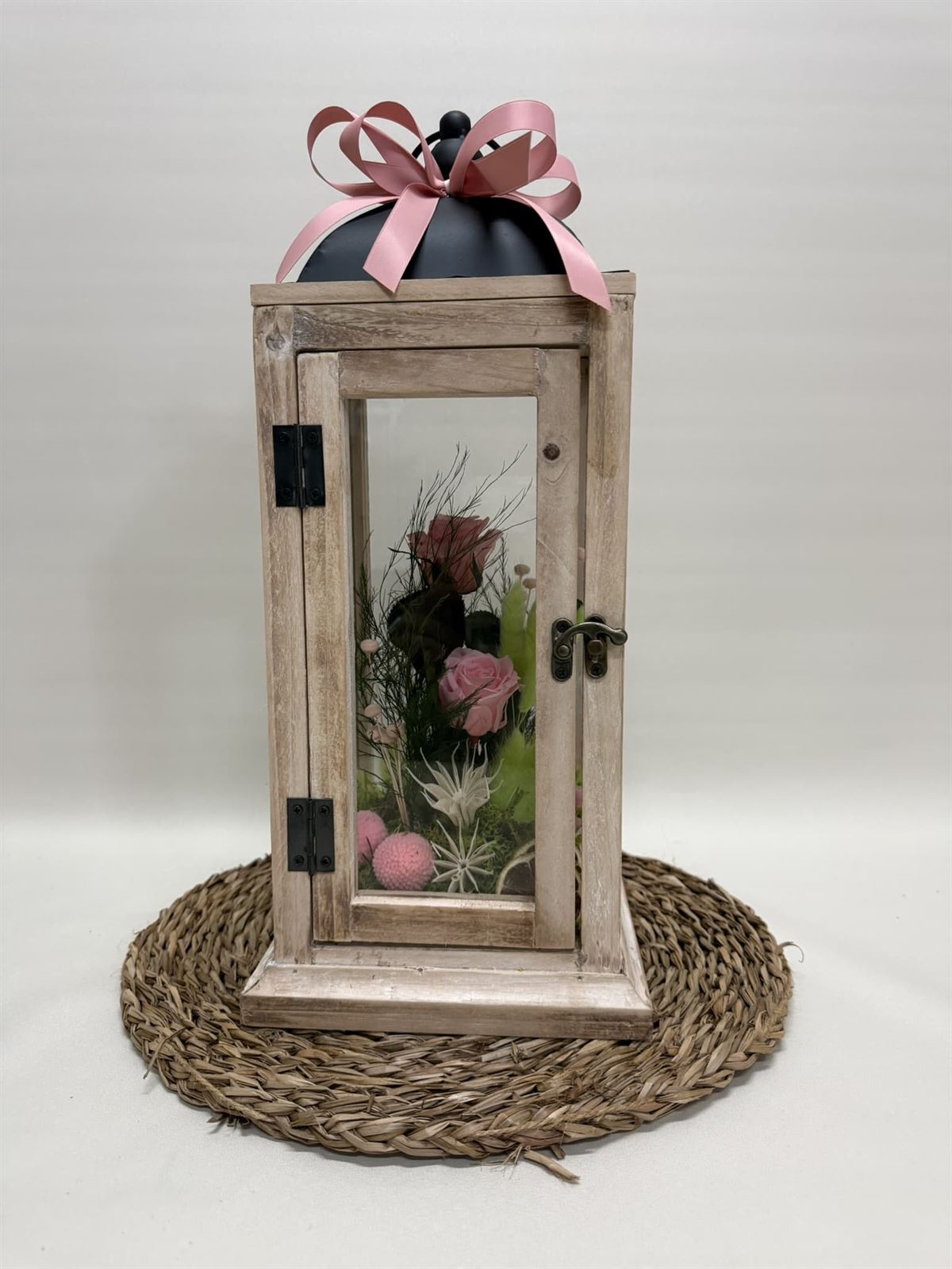 Candelabro marrón en tonos rosas - Imagen 1