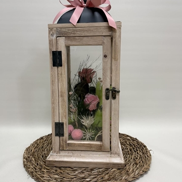 Candelabro marrón en tonos rosas - Imagen 1