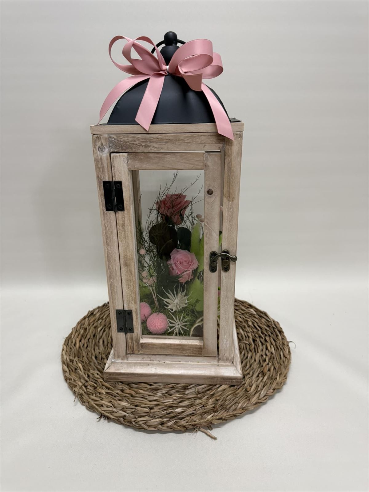 Candelabro marrón en tonos rosas - Imagen 2