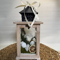 Candelabro marrón pequeño en tonos blancos - Imagen 1