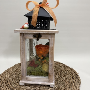 Candelabro marrón pequeño en tonos naranjas - Imagen 1