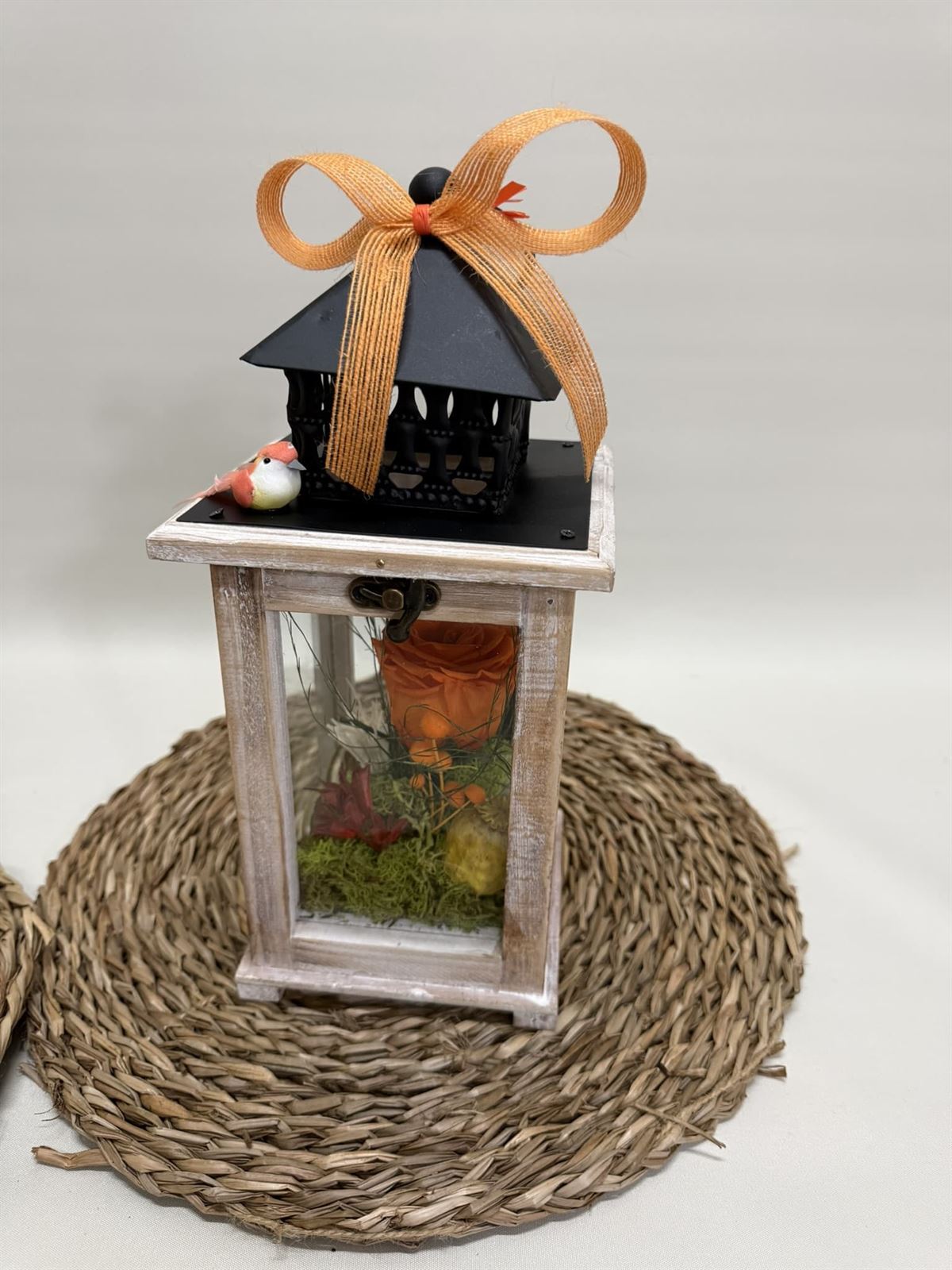 Candelabro marrón pequeño en tonos naranjas - Imagen 3