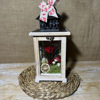 Candelabro marrón pequeño en tonos rojos - Imagen 1