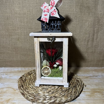 Candelabro marrón pequeño en tonos rojos - Imagen 2