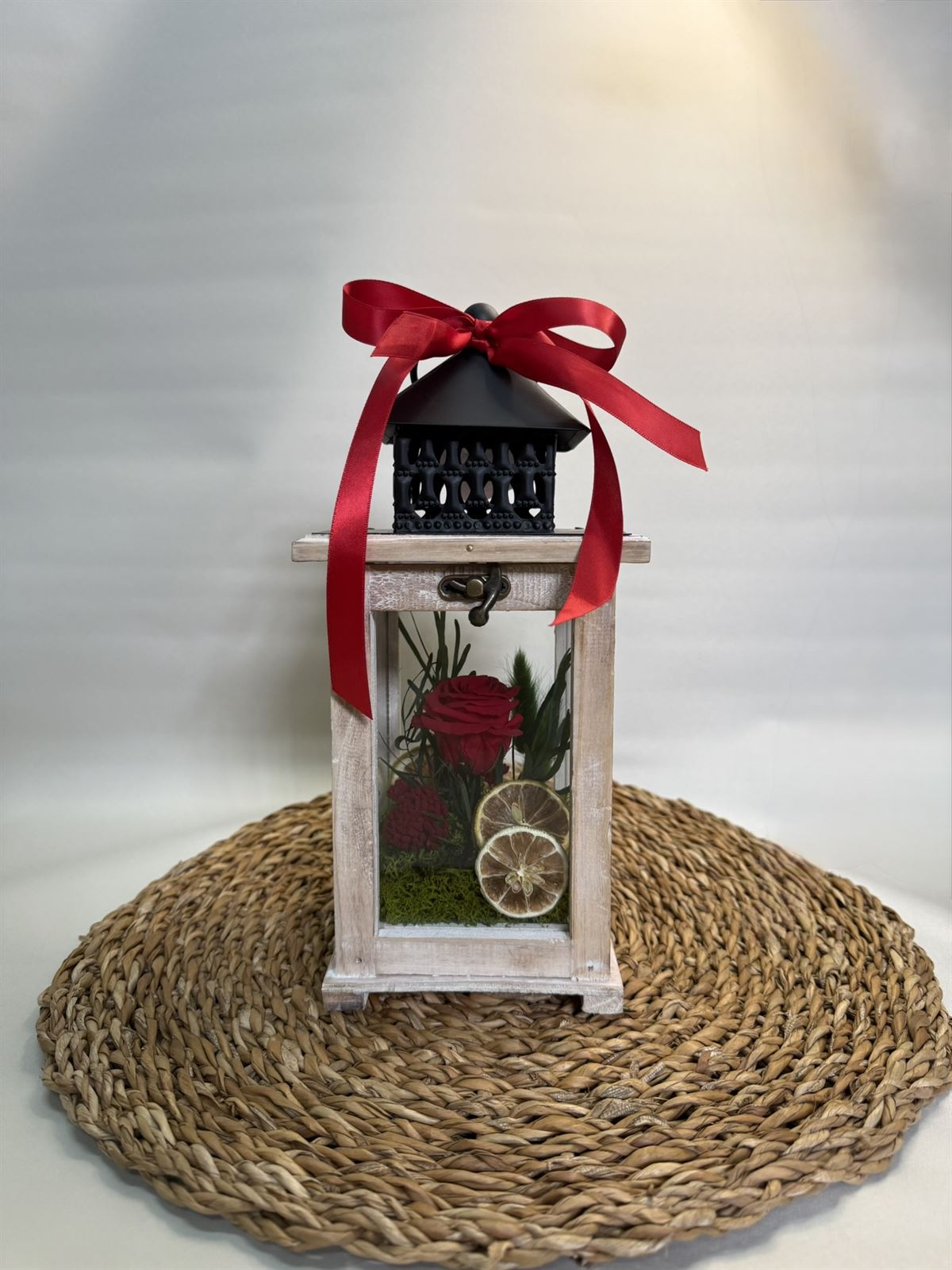 Candelabro marrón pequeño en tonos rojos - Imagen 1