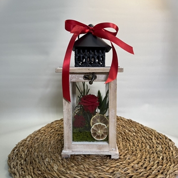 Candelabro marrón pequeño en tonos rojos - Imagen 2