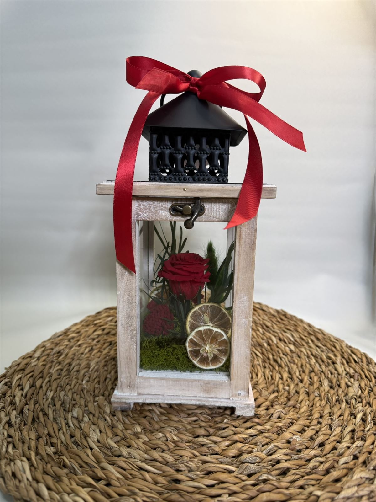 Candelabro marrón pequeño en tonos rojos - Imagen 3