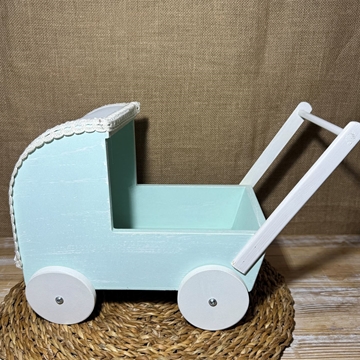 Carrito de madera verde - Imagen 1
