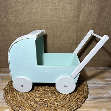Carrito de madera verde - Imagen 2