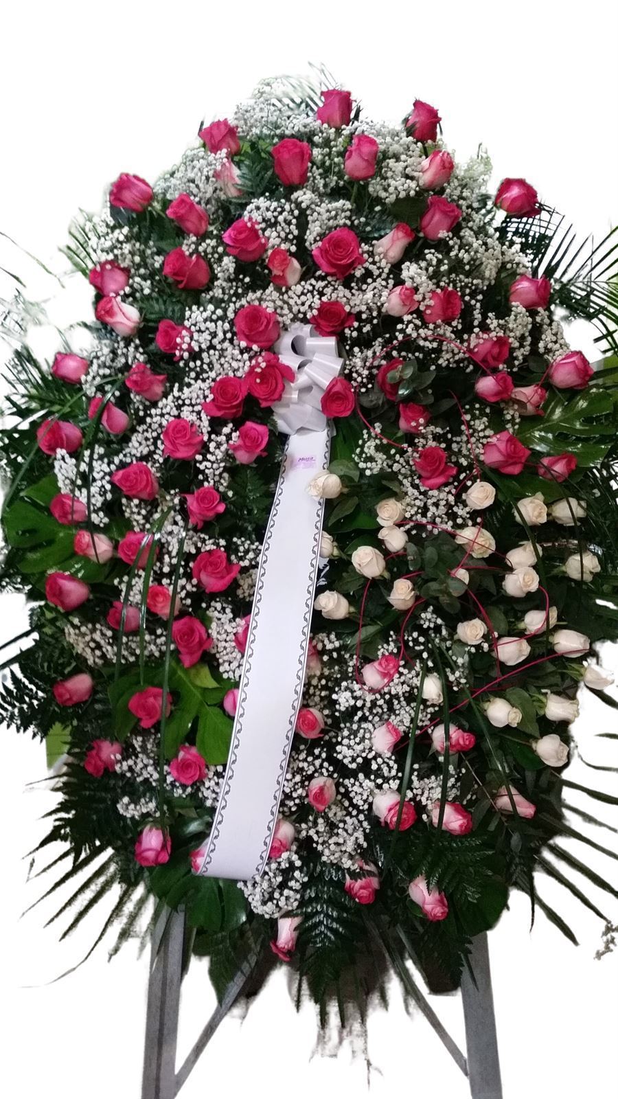 Corona funeraria de rosas - Imagen 2