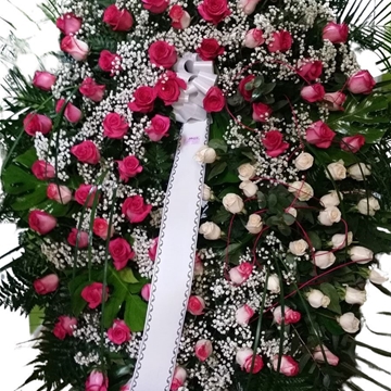 Corona funeraria de rosas - Imagen 2