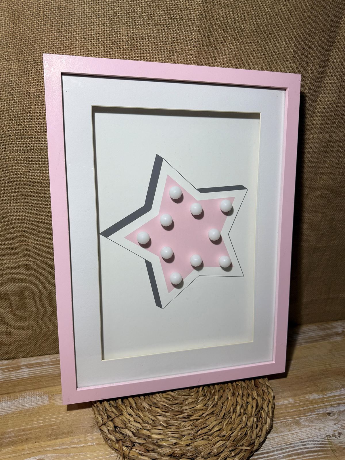 Cuadro rosa con luz - Imagen 3