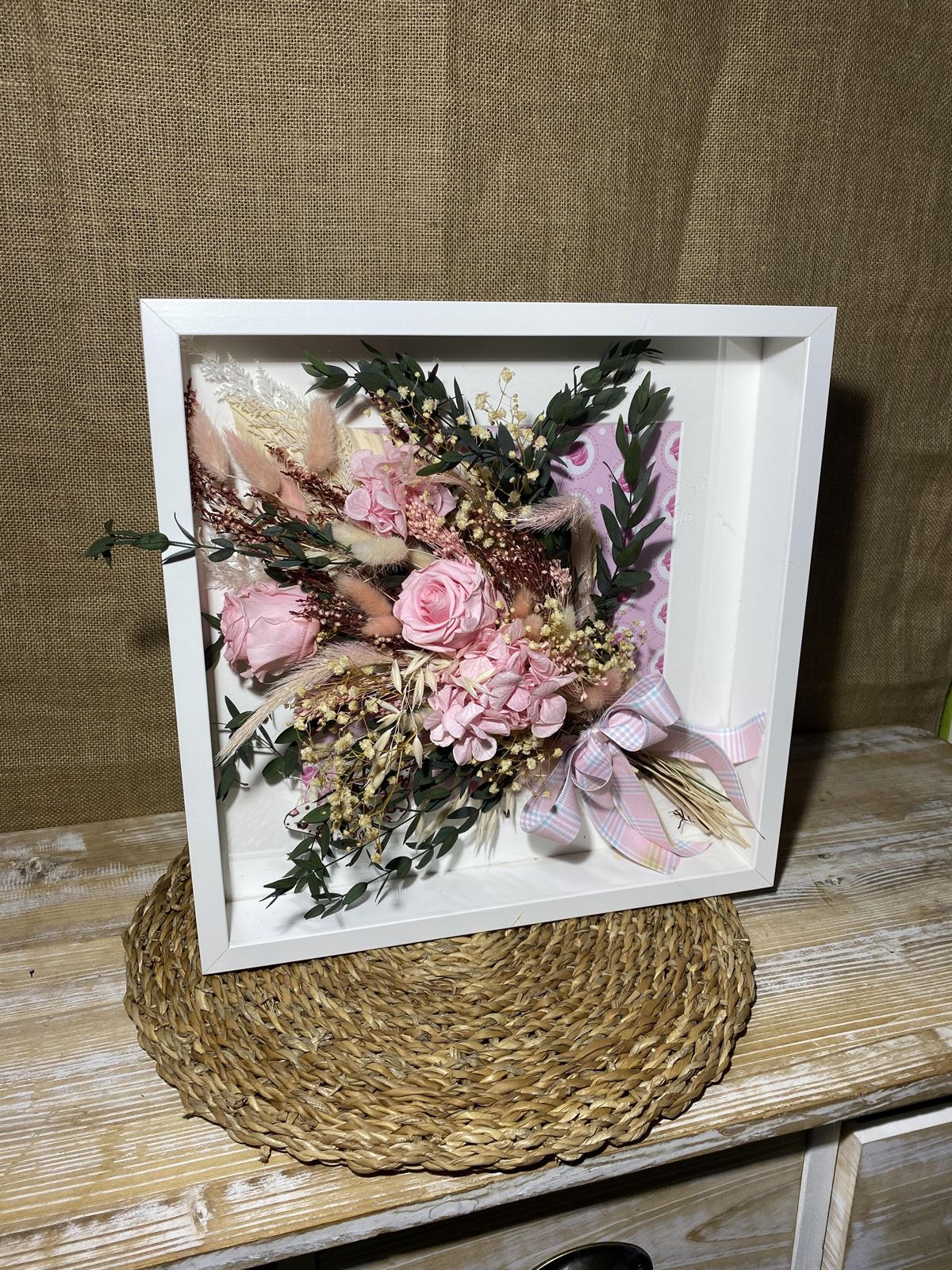 Cuadro rosa y blanco - Imagen 2
