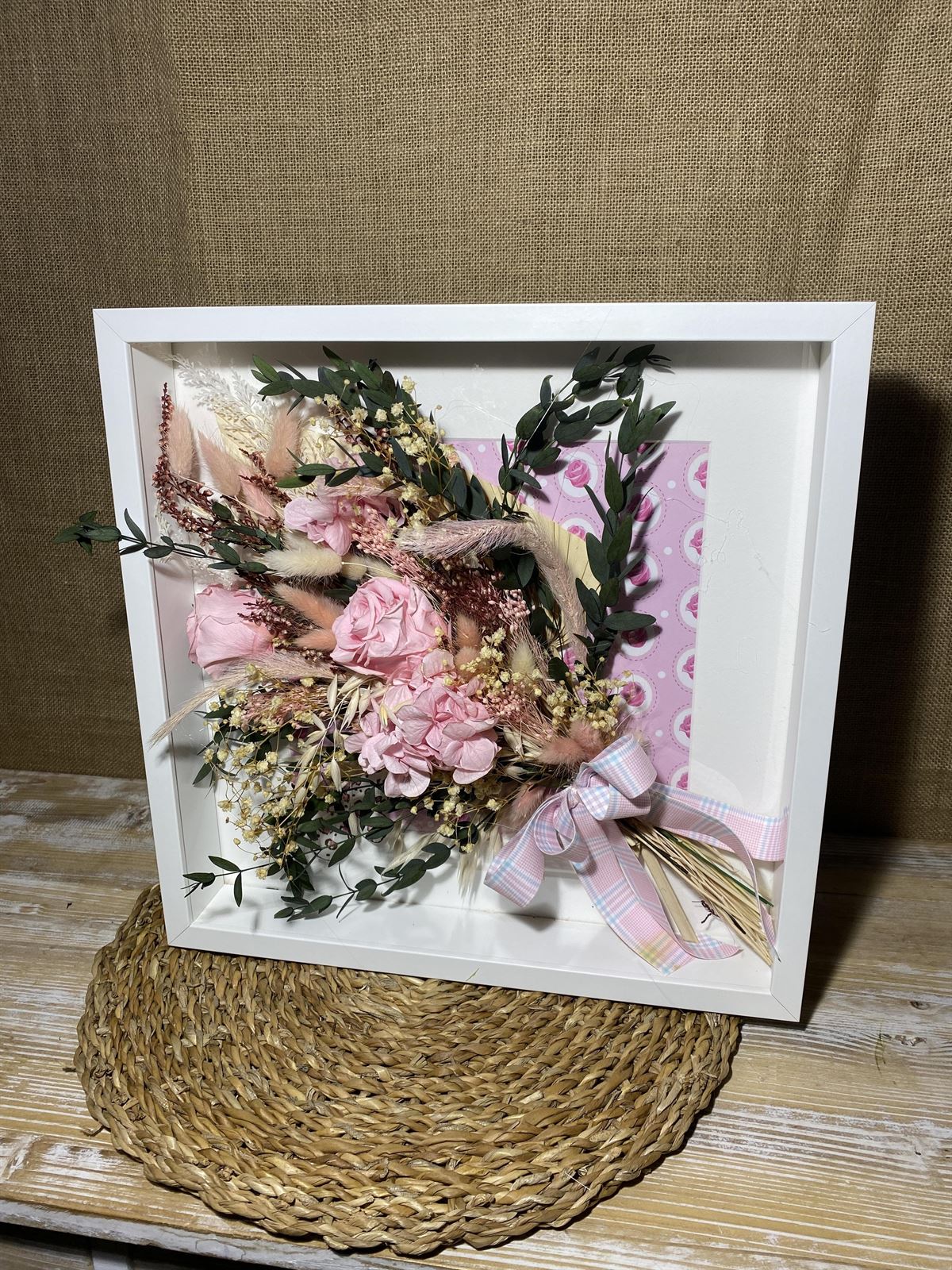 Cuadro rosa y blanco - Imagen 3