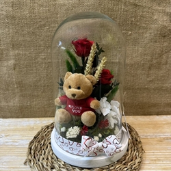 Cúpula base blanca en tonos rojos - Imagen 1