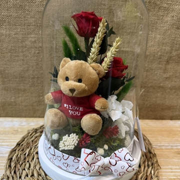 Cúpula base blanca en tonos rojos - Imagen 2