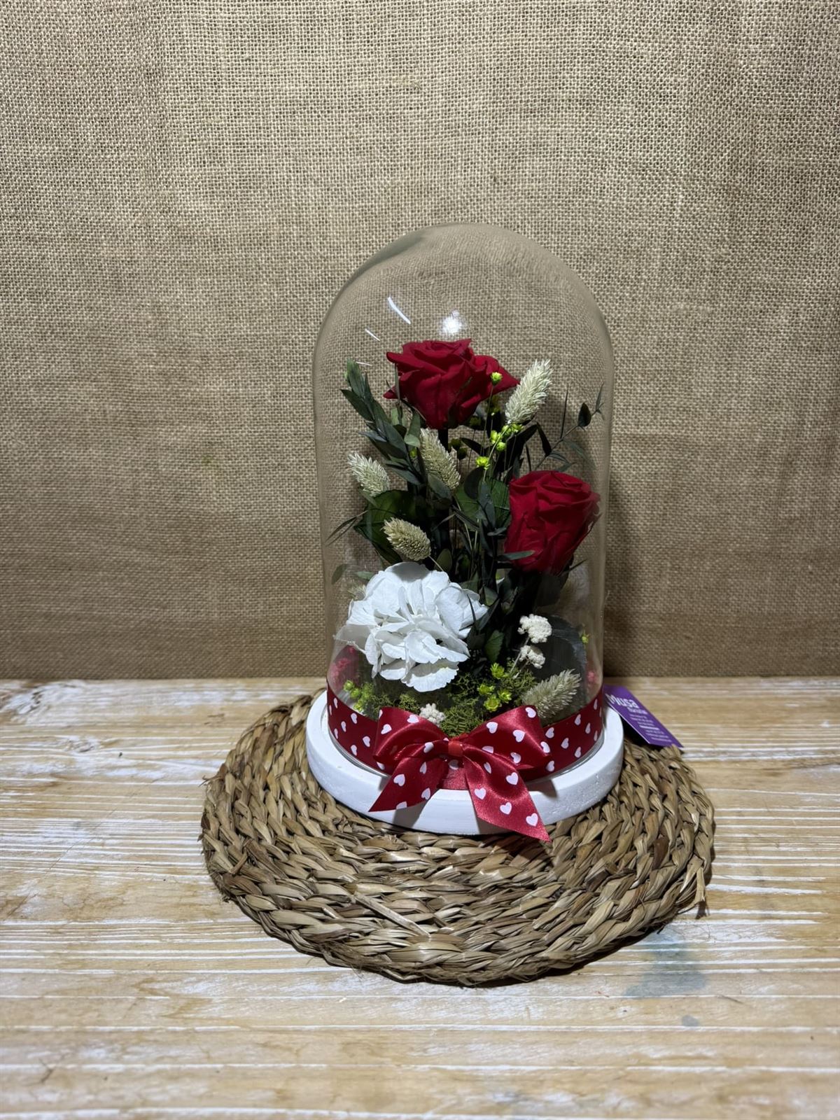 Cúpula base blanca en tonos rojos - Imagen 1