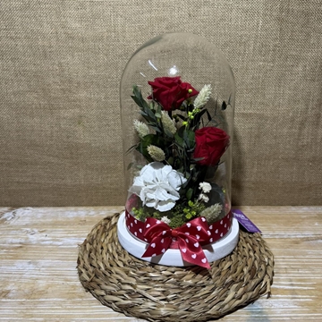 Cúpula base blanca en tonos rojos - Imagen 1