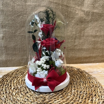 Cúpula base blanca en tonos rojos - Imagen 1