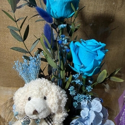 Cúpula en tonos azul con peluche - Imagen 2