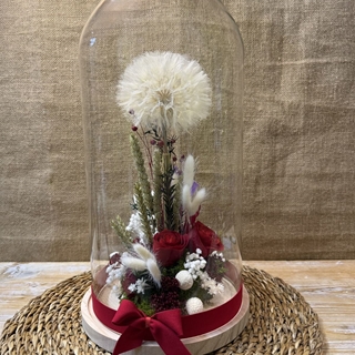 Cúpula en tonos rojos con diente de león - Imagen 2