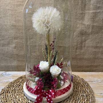 Cúpula en tonos rojos con diente de león - Imagen 2