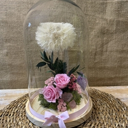 Cúpula en tonos rosas con diente de león - Imagen 1