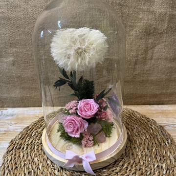 Cúpula en tonos rosas con diente de león - Imagen 2