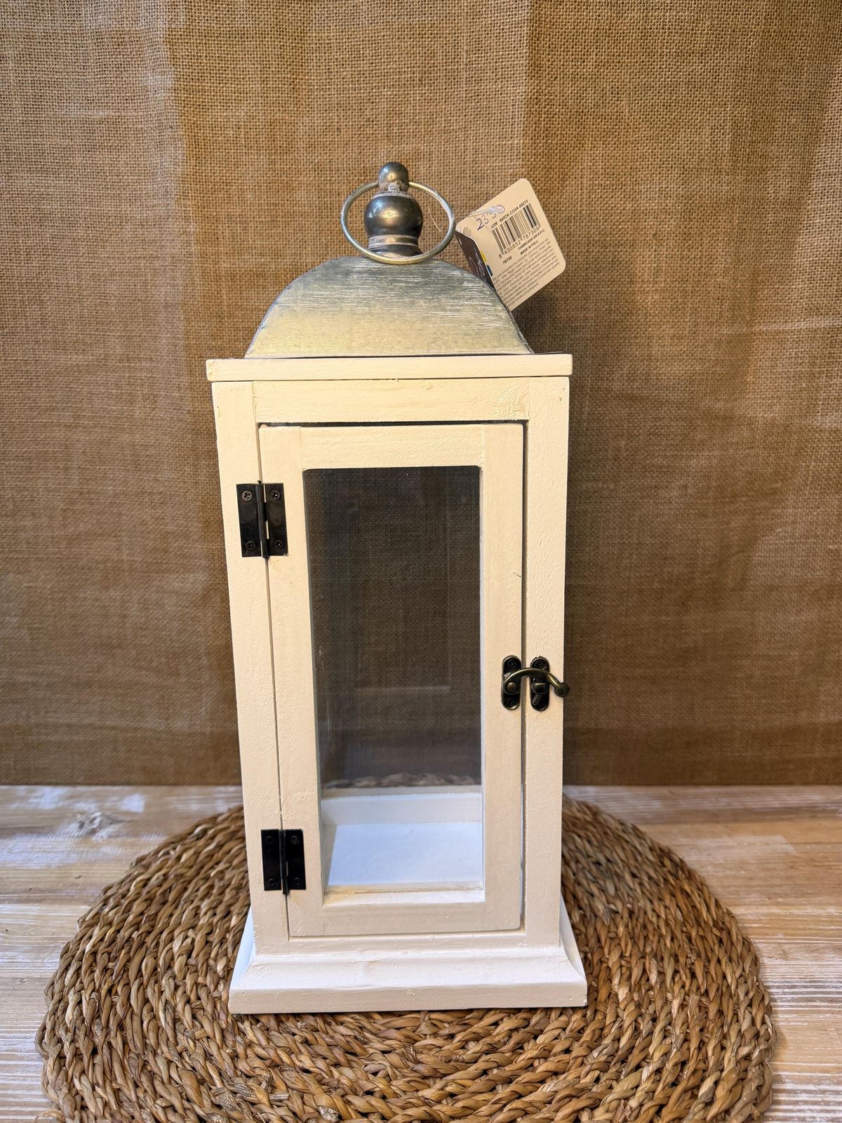 Farol madera blanca grande - Imagen 1