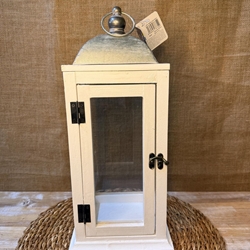 Farol madera blanca grande - Imagen 1