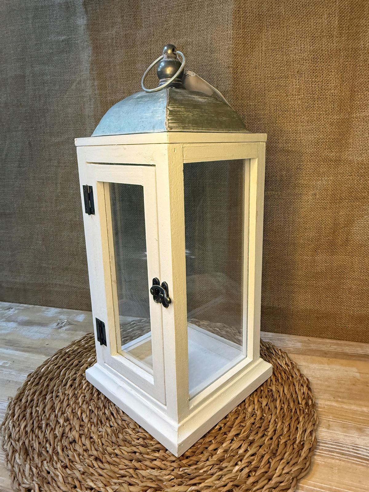 Farol madera blanca grande - Imagen 3