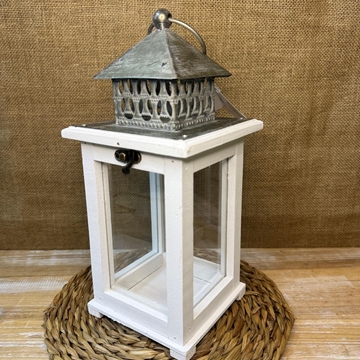 Farol madera blanca pequeño - Imagen 2