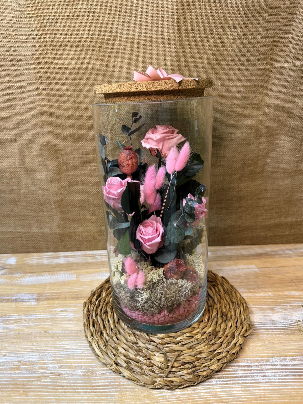 Florero cilindro mediano en tonos rosa - Imagen 4